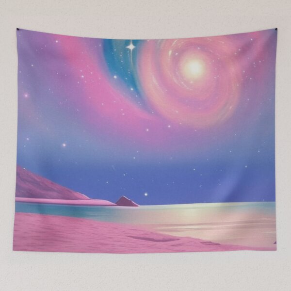 Item preview, Beautiful galaxy meets endless sea and pink sandy beach designed and sold by Girly-Universe.