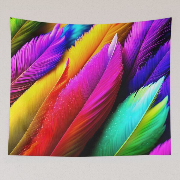 Item preview, Abstract bright coloured feathers illustration designed and sold by Graphics By Craig.