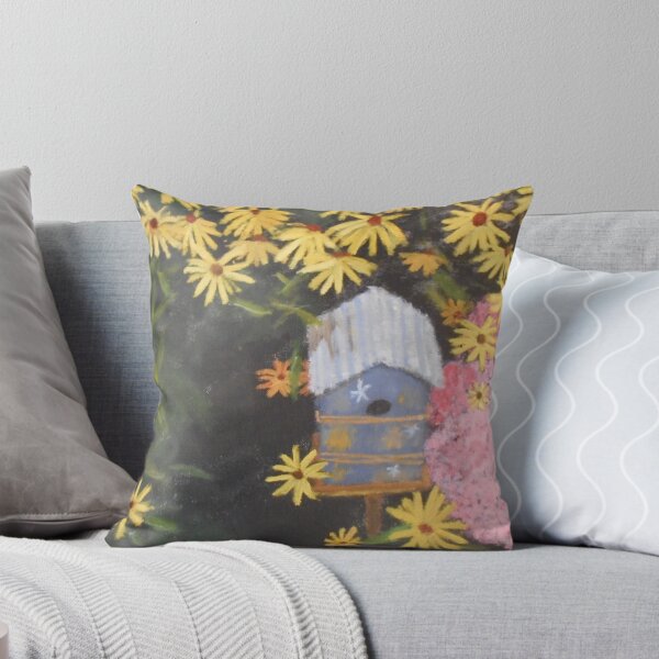 Item preview, Bird house and Black Eyed Susans designed and sold by jackmckenzieart.