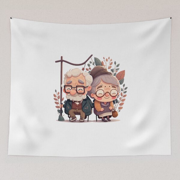Item preview, Old Happy couple Cute Chibi designed and sold by addthana.