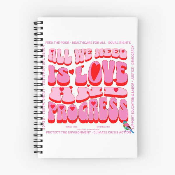 Item preview, PMD00369 Progressive Movement Designs All We Need Is Love and Progress for any day or Valentines Valentine for progressives  designed and sold by ProgressiveLeft.