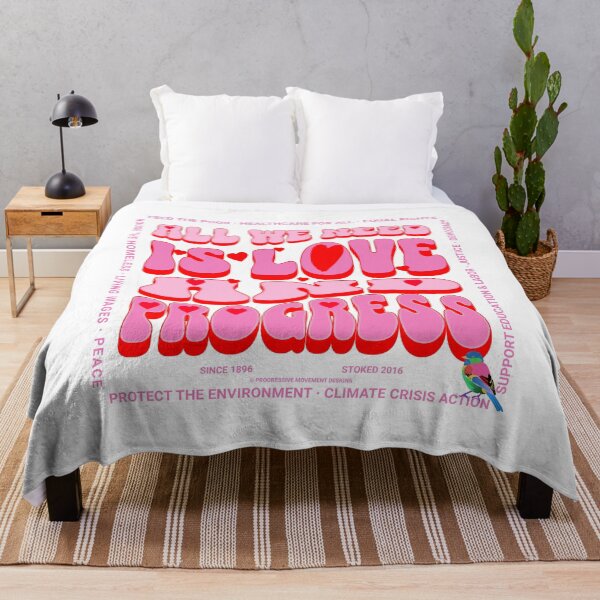 Item preview, PMD00369 Progressive Movement Designs All We Need Is Love and Progress for any day or Valentines Valentine for progressives  designed and sold by ProgressiveLeft.