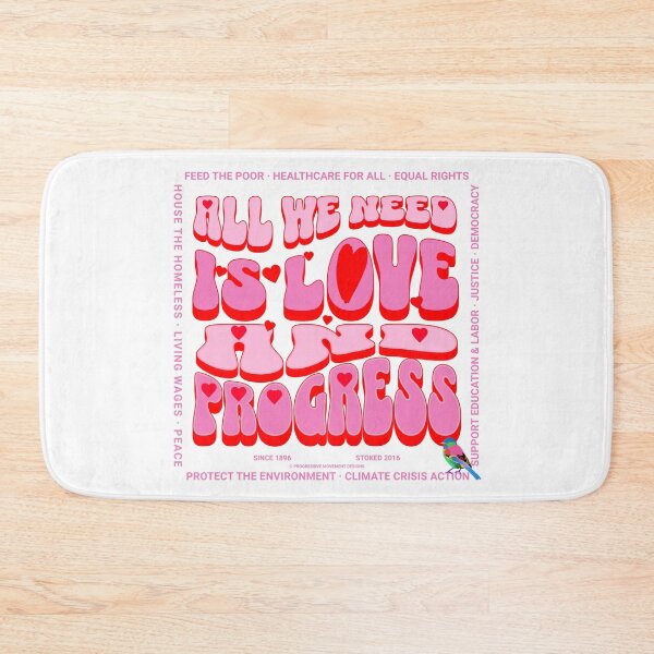 Item preview, PMD00369 Progressive Movement Designs All We Need Is Love and Progress for any day or Valentines Valentine for progressives  designed and sold by ProgressiveLeft.
