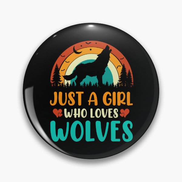 Item preview, Just A Girl Who Loves Wolves - Funny Wolf Lover Retro designed and sold by naworas.