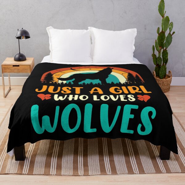 Item preview, Just A Girl Who Loves Wolves - Funny Wolf Lover Retro designed and sold by naworas.
