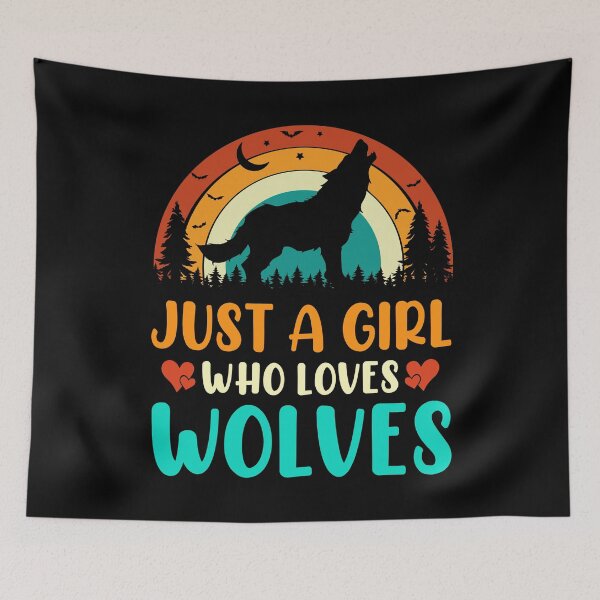 Item preview, Just A Girl Who Loves Wolves - Funny Wolf Lover Retro designed and sold by naworas.