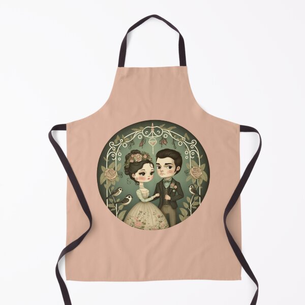 Item preview, soft sweet romantic Victorian wedding couple designed and sold by LuckyRonin.