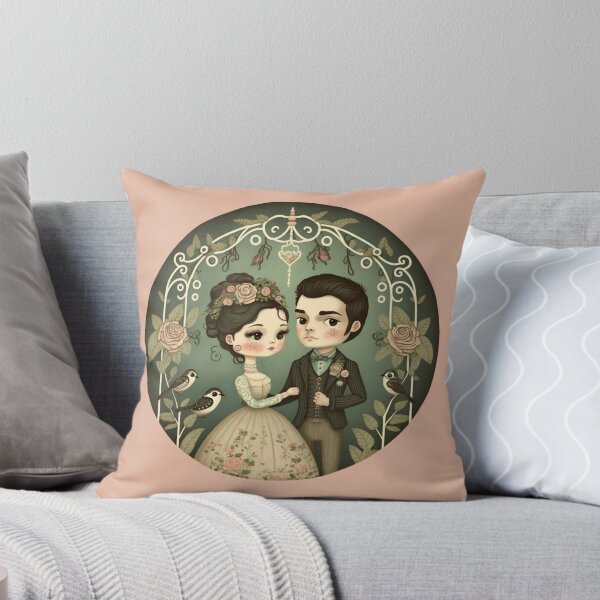 Item preview, soft sweet romantic Victorian wedding couple designed and sold by LuckyRonin.
