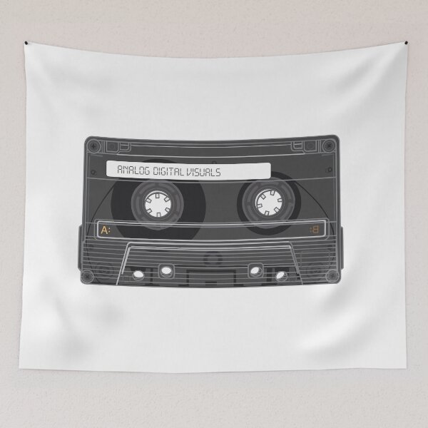 Artikelvorschau, T-Shirt mit Kassettenband-Grafik (Farbgebung Anthrazit) Analog / Musik entworfen und verkauft von analogdigitalvz.