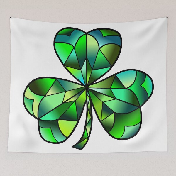 Item preview, Green Gradation Stained Glass Irish Clover designed and sold by Deborah Camp.