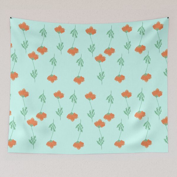 Aperçu de l'œuvre Motif coquelicots orange. créée et vendue par LynseysArtShop.