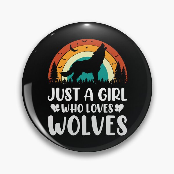 Item preview, Just A Girl Who Loves Wolves Retro - Funny Wolf Lover designed and sold by naworas.