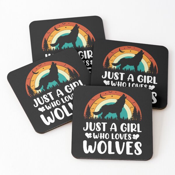 Item preview, Just A Girl Who Loves Wolves Retro - Funny Wolf Lover designed and sold by naworas.