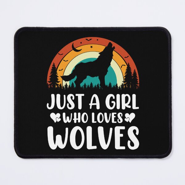 Item preview, Just A Girl Who Loves Wolves Retro - Funny Wolf Lover designed and sold by naworas.