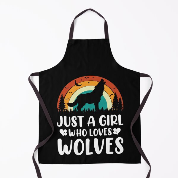 Item preview, Just A Girl Who Loves Wolves Retro - Funny Wolf Lover designed and sold by naworas.