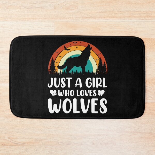 Item preview, Just A Girl Who Loves Wolves Retro - Funny Wolf Lover designed and sold by naworas.