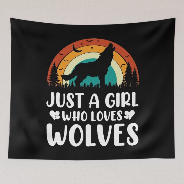 Item preview, Just A Girl Who Loves Wolves Retro - Funny Wolf Lover designed and sold by naworas.