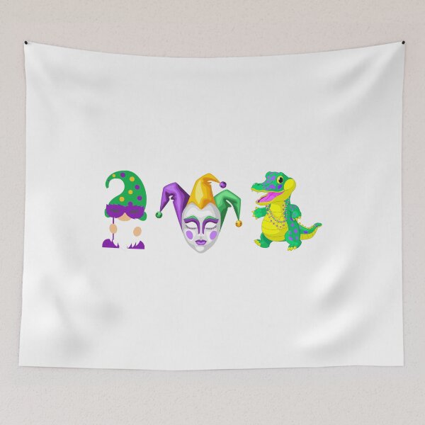 Item preview, Watercolor Mardi Gras Mardi Gras Crocodile New Orleans Mardi Gras Flag NOLA Fat Tuesday  designed and sold by HAWORD.