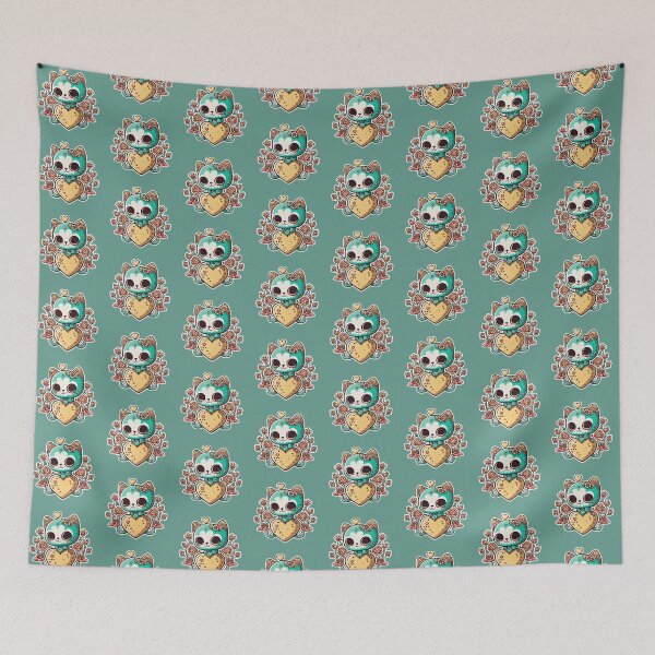 Item preview, Cat with flowers and Heart designed and sold by Black-Glove.
