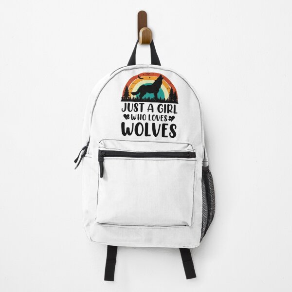 Item preview, Just A Girl Who Loves Wolves Retro Design - Funny Wolf Lover designed and sold by naworas.