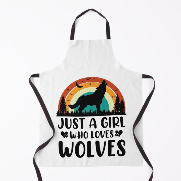 Item preview, Just A Girl Who Loves Wolves Retro Design - Funny Wolf Lover designed and sold by naworas.