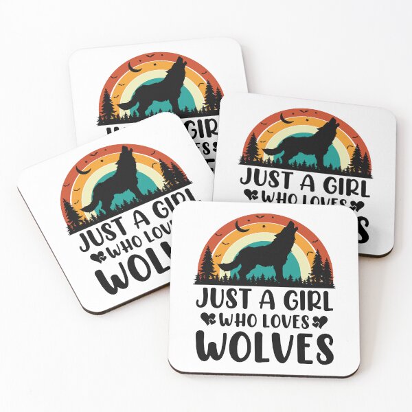 Item preview, Just A Girl Who Loves Wolves Retro Design - Funny Wolf Lover designed and sold by naworas.
