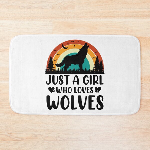 Item preview, Just A Girl Who Loves Wolves Retro Design - Funny Wolf Lover designed and sold by naworas.