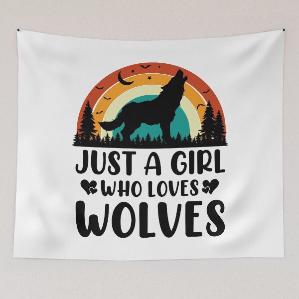 Item preview, Just A Girl Who Loves Wolves Retro Design - Funny Wolf Lover designed and sold by naworas.