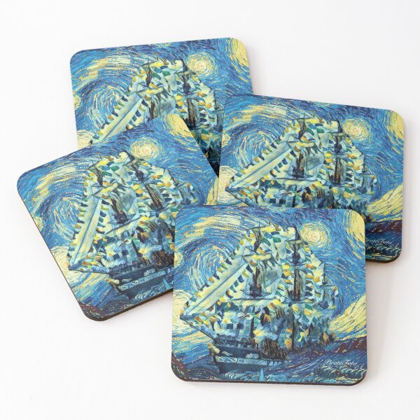 Item preview, Jose Gasparilla Pirate Ship Sailing in a Starry Night Van Gogh Style Digital Art   designed and sold by Pirate Foto.