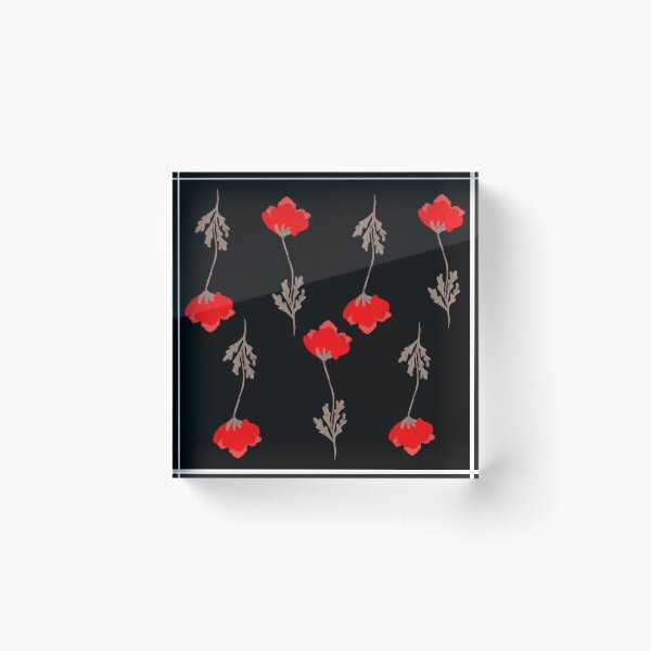 Item preview,  Red poppies pattern with black background. designed and sold by LynseysArtShop.