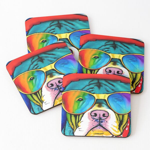 Item preview, Colorful Funny Pitbull Art designed and sold by ArtistryCynthie.