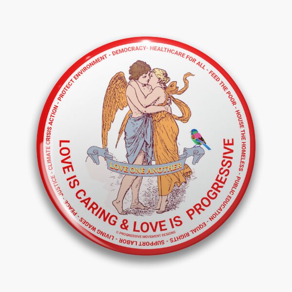 Item preview, PMD00371 Progressive Movement Designs Love One Another Love is Caring for any day or Valentines Valentine for progressives  designed and sold by ProgressiveLeft.