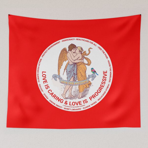 Item preview, PMD00371 Progressive Movement Designs Love One Another Love is Caring for any day or Valentines Valentine for progressives  designed and sold by ProgressiveLeft.