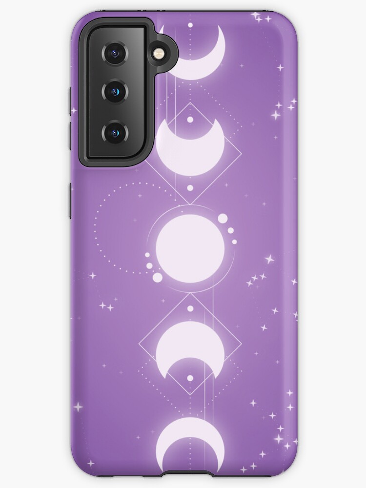 Thumbnail 1 of 4, Samsung Galaxy Phone Case, Lunar Cycle | Purple | Moon | Zodiacs | Constellations | Stars designed and sold by NoxKitsune.