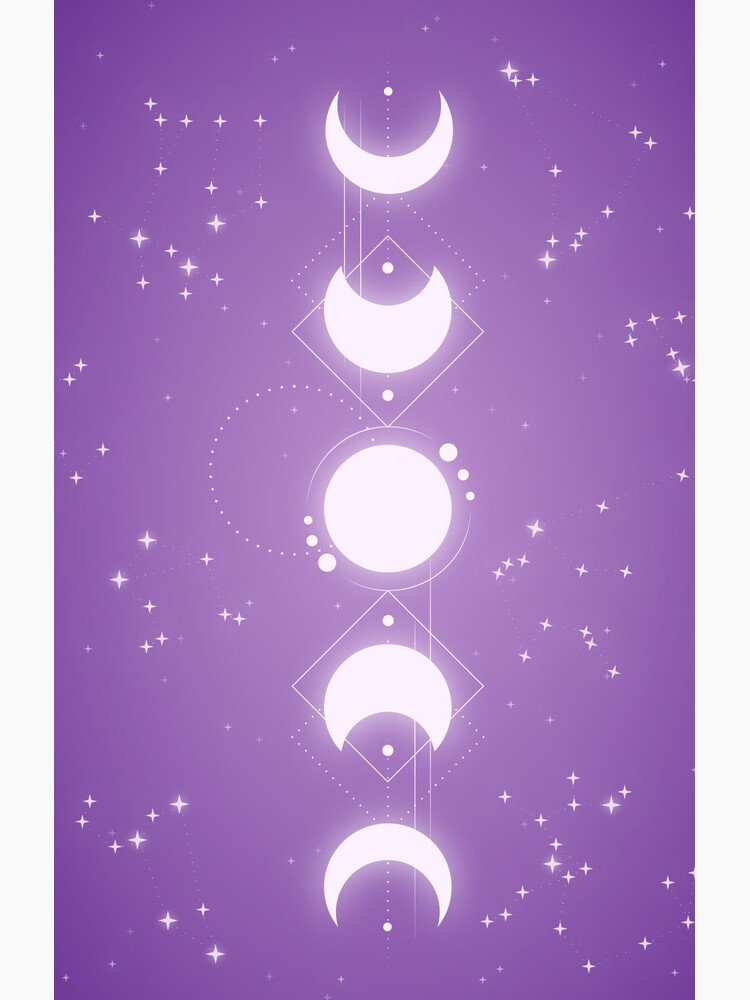 Thumbnail 4 of 4, Samsung Galaxy Phone Case, Lunar Cycle | Purple | Moon | Zodiacs | Constellations | Stars designed and sold by NoxKitsune.