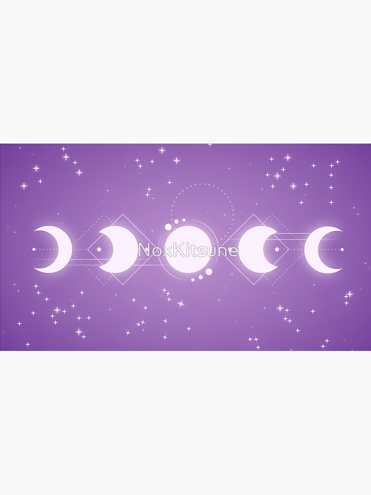 Thumbnail 6 of 6, Bucket Hat, Lunar Cycle | Purple | Moon | Zodiacs | Constellations | Stars designed and sold by NoxKitsune.