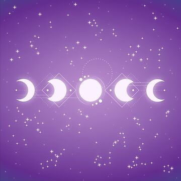 Artwork thumbnail, Lunar Cycle | Purple | Moon | Zodiacs | Constellations | Stars by NoxKitsune