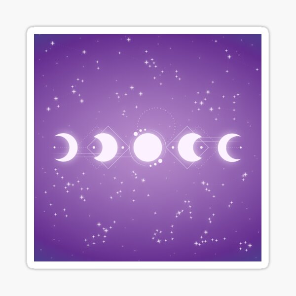 Lunar Cycle | Purple | Moon | Zodiacs | Constellations | Stars Sticker