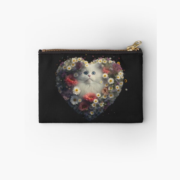 Item preview, A White Cat in Heart of roses  designed and sold by BISJOU.