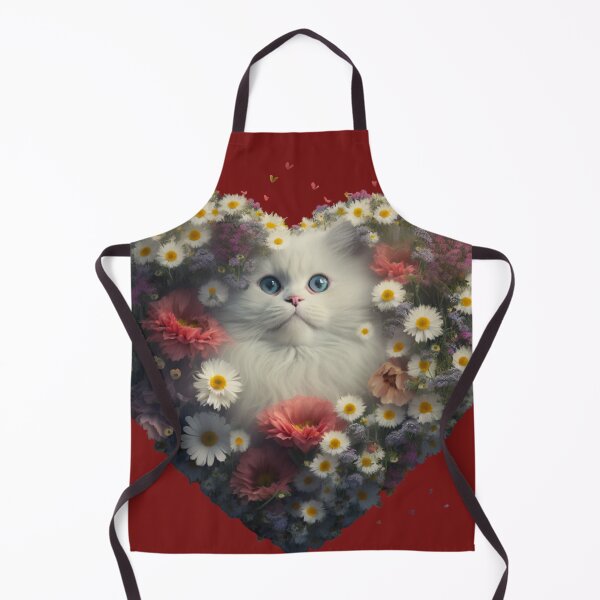 Item preview, A White Cat in Heart of roses designed and sold by BISJOU.