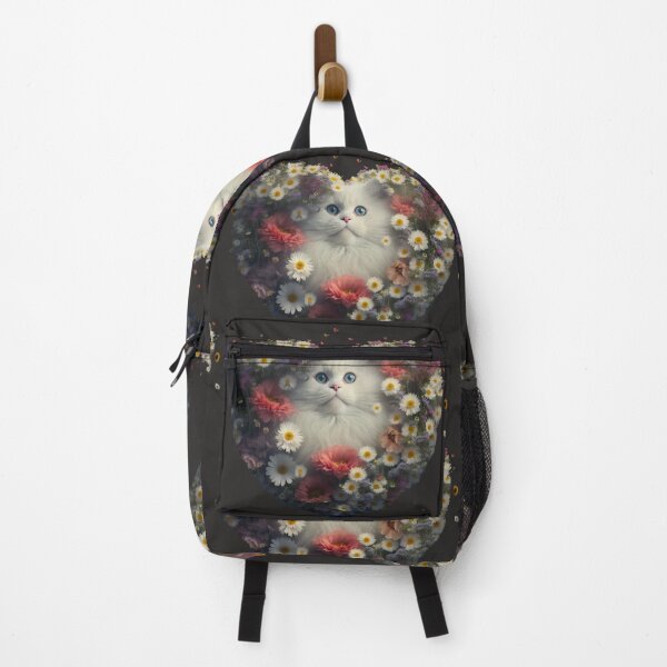 Item preview, A White Cat in Heart of roses  designed and sold by BISJOU.
