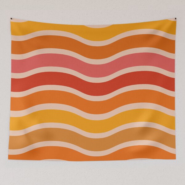 Item preview,  Retro 70s ombre groovy waves pattern orange and yellow  designed and sold by Yasminepatterns .