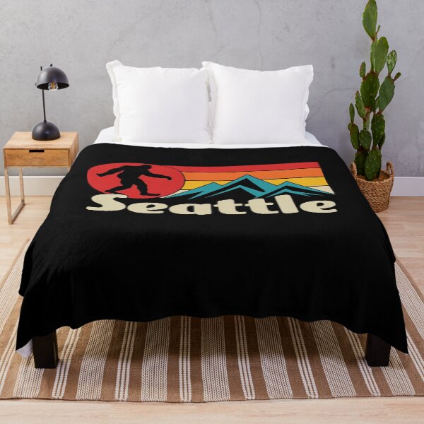 Item preview, Retro sunset Bigfoot Sasquatch Seattle designed and sold by RoguePixel.