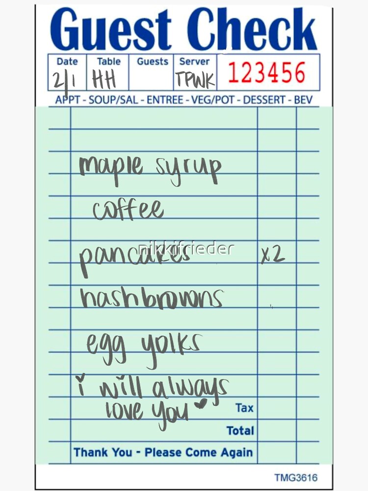 i will always love you guest check i-will-always-love-you-guest-check-sticker-for-sale-by-nikkifrieder-redbubble