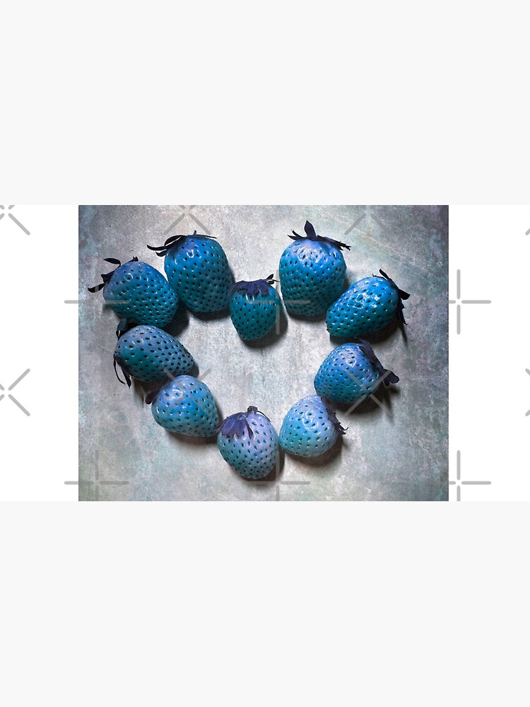 Thumbnail 7 of 7, Cap, Valentines Day - Blue Strawberry Heart designed and sold by OneDayArt.