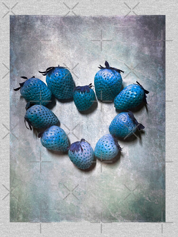 Thumbnail 7 of 7, Classic T-Shirt, Valentines Day - Blue Strawberry Heart designed and sold by OneDayArt.