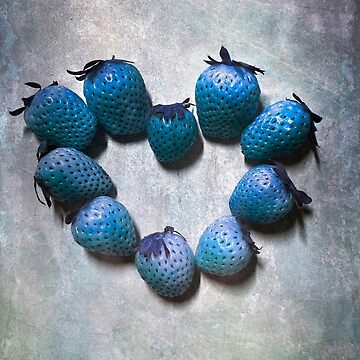 Artwork thumbnail, Valentines Day - Blue Strawberry Heart by OneDayArt