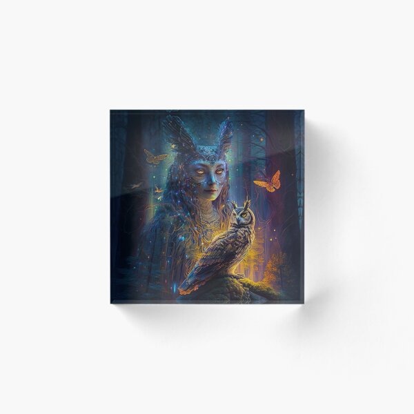Item preview, Lady Lakshmi and her owl designed and sold by Owl Queen Art.
