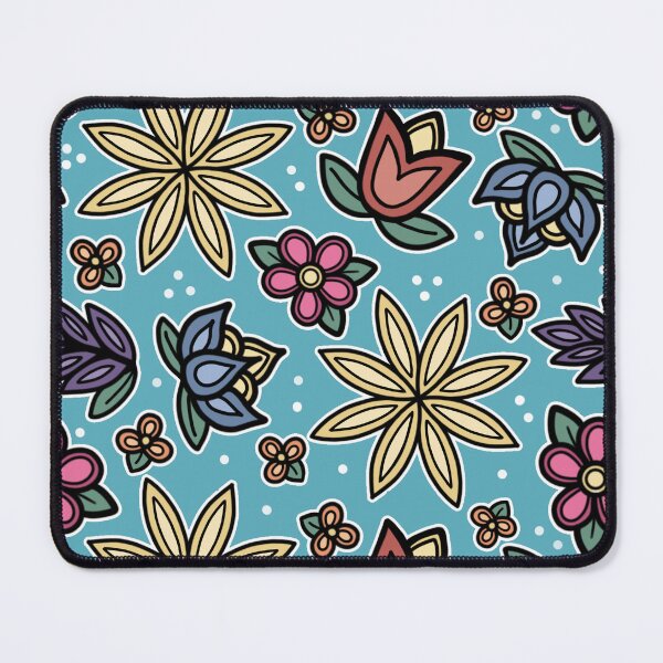Item preview, Blue Indigenous Flower Pattern designed and sold by WaabigwanGiizis.
