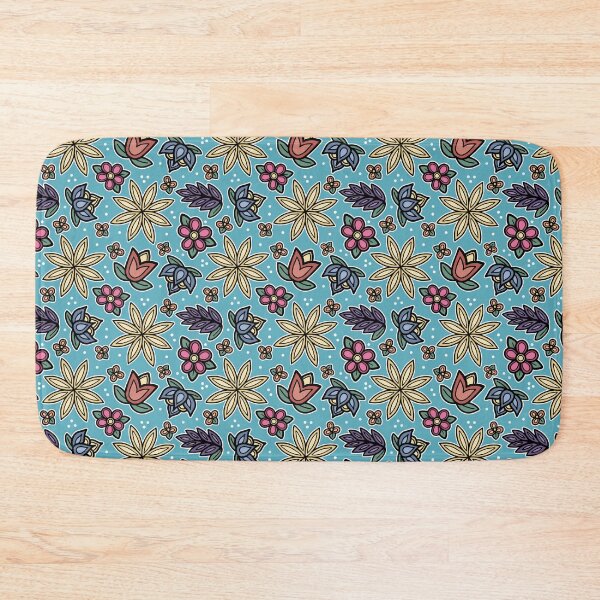 Item preview, Blue Indigenous Flower Pattern designed and sold by WaabigwanGiizis.